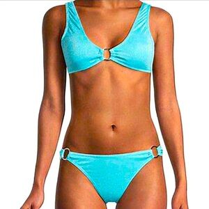 Kendall and Kylie blue aqua sparkle glitter summer bikini XL womens
